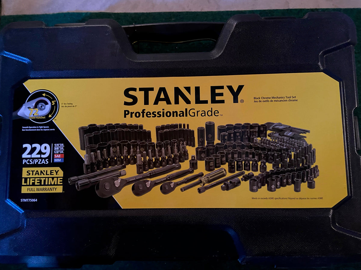 Stanley Professional Grade Black Chrome New Mechanics Tool Set (Socket Set-229 Pieces)