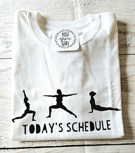 Todays Schedule- White Tshirt  Medium