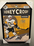 Sidney Crosby #87 Pittsburgh Penguins  Signed 20x29 Canvas Framed Replica Comic