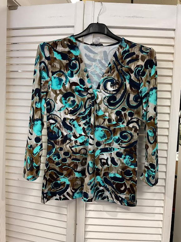 Dolcezza teal blouse  size small