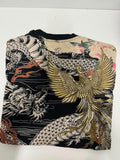 Elegant oversized Sweatshirt with Japanese Embroidery  Large