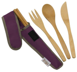 To Go Ware RePETe Bamboo Utensil Set - Mulberry (Dark Purple)