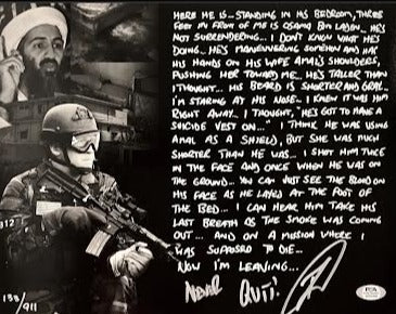 Robert O’Neill Signed “Bin Laden Killing” 11x14 Story Photo Inscribed “Never Quit!” (PSA)