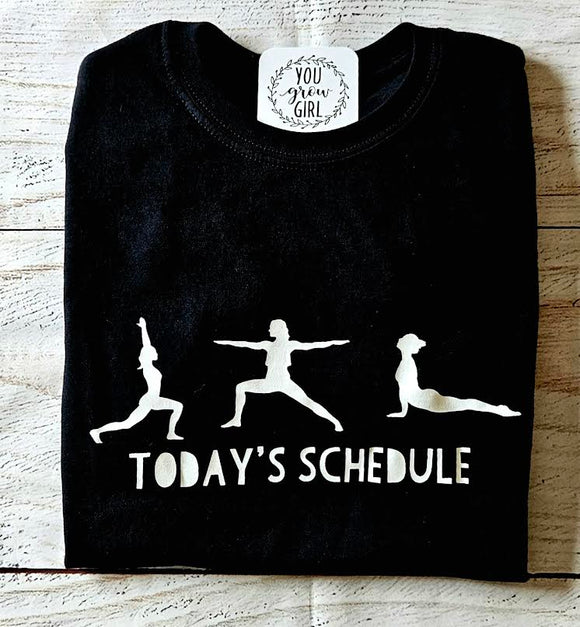 Todays Schedule- Black Tshirt  Small