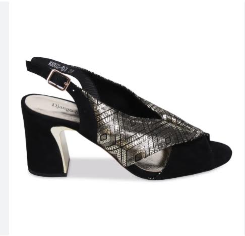 Django and Juliette Kruz in black/gold heel  size 11
