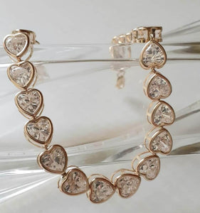 14k Cubic Zirconia Heart Stone Bracelet