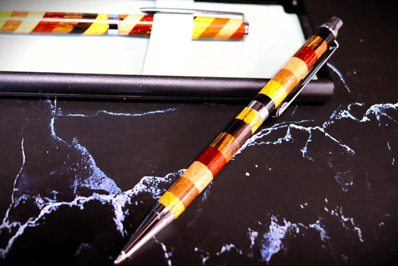 Slimline Pen & Mechanical Pencil Set in Segmented Wood