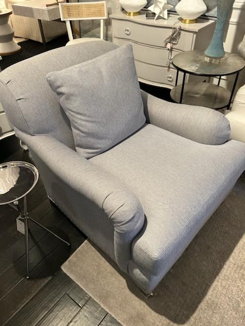 Soft Blue Grey Feather Lillian August Chair