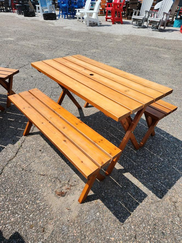 Set of Cedar Benches (Picnic Table)