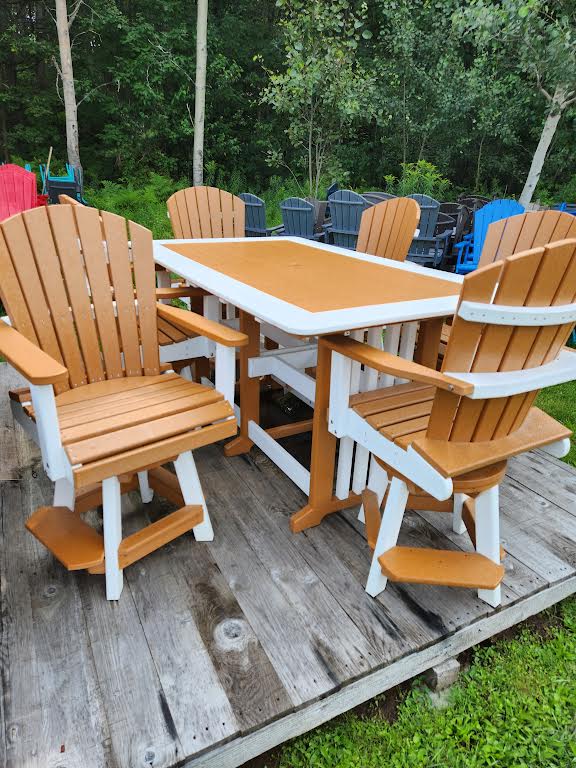 6’ Dining set with 6 swivel  chairs