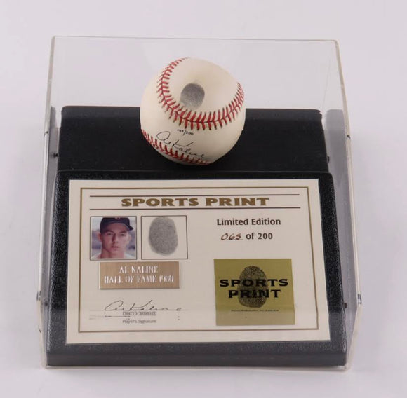Al Kaline Signed LE OAL Baseball Display with Thumbprint (Beckett)  Limited Edition # / 200