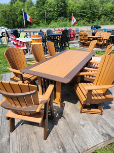 Leisure Lawn 8 Seat Sets -Light Brown / Dark Brown