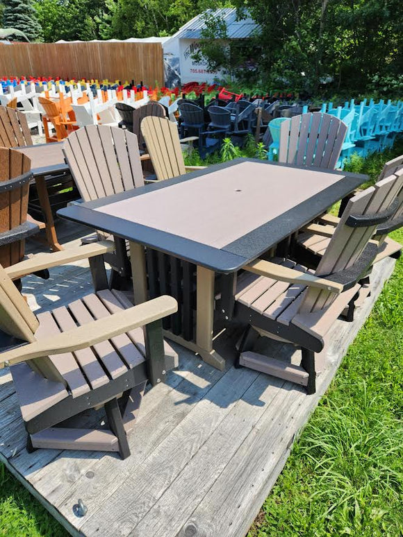 Leisure Lawn 6 Seat Sets -Taupe Chairs / Taupe and Black Table