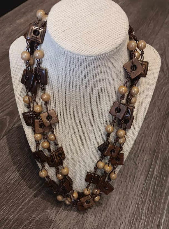Costume Necklace - Brown