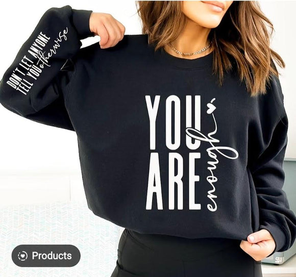 Crew Neck Sweater - You are Enough    Small