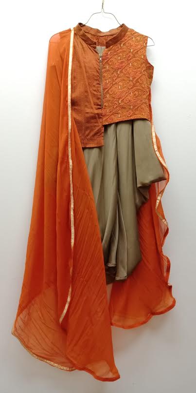 #8 Dachine Runway Skirt and Top with Scarf and Embroidered Arm Cuffs