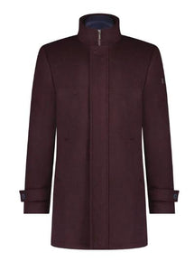 A Fish Named Fred Funnel Neck Coat  Burgundy Colour  46R