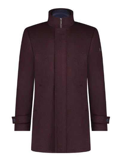 A Fish Named Fred Funnel Neck Coat  Burgundy Colour  46R