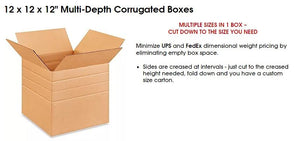 12 x 12 x 12 Multi Depth Corrugated Boxes