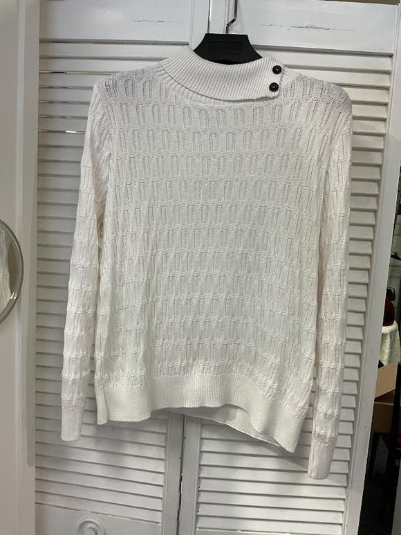 Skovhuus cotton sweater in white  size large