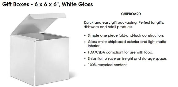 6 x 6 x 6 White Gloss Gift Boxes
