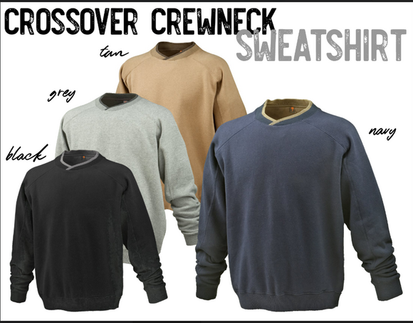 Crossover Crewneck Sweatshirt - Black -XX Large