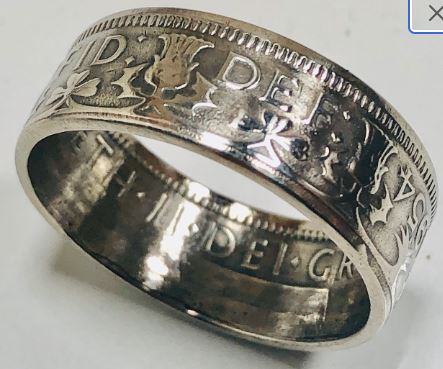 British Two Shilling Coin Ring