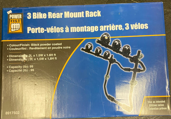 3 Bike Rear Mount Rack
