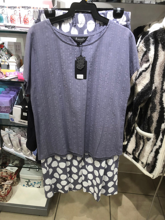 2-piece Pale Blue Set with Circle Bottoms - XXXL