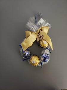 Chocolate Wreath - Gold Ribbon