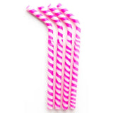 GreenPaxx Silicone 2-piece Reusable Straws - Pink Striped (pack of 4)