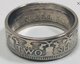 British Two Shilling Coin Ring