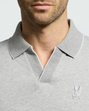 Psycho Bunny Men's Mackay Jacquard Johnny Collar Polo | Heather Stone - 2XL