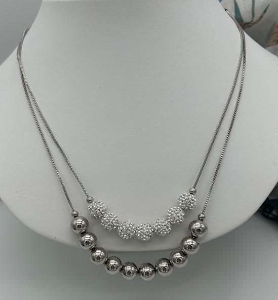 Double strand Swarovski crystal neckpiece