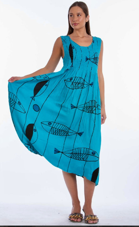 Blue Fish Dress - XL
