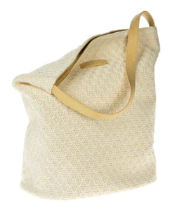 Cream and Beige Knitted Shoulder Bag