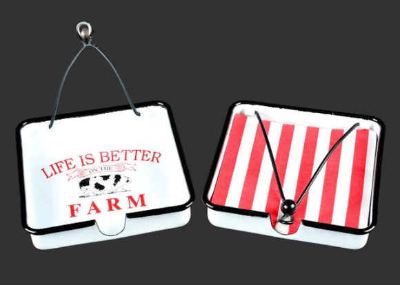 Napkin Holder - 'Life is Better on the Farm'