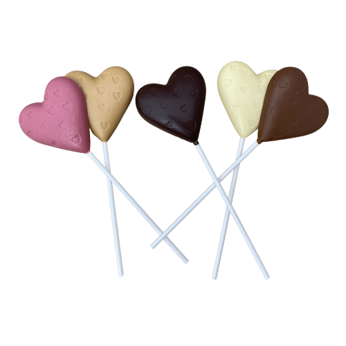 5 Heart Chocolate Lollipops Bundle