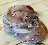 Leopard ankle boots and camouflage cap 03-008