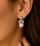 Pearl & Swarovski Crystal Necklace and Earring Set