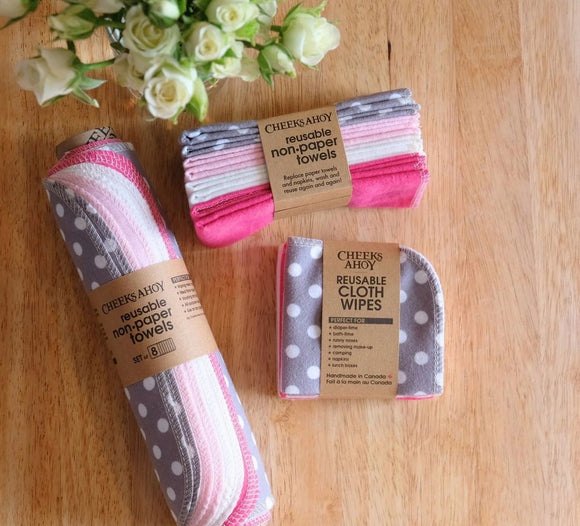 Peekaboo Reusable Non-Paper Towels & Cloth Wipes Set of 3