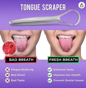 Stainless Steel Tongue Scrapper - 3 Pack