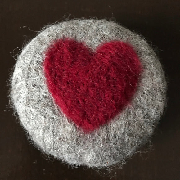 Apple Cinnamon Cider Heart Felted Soap