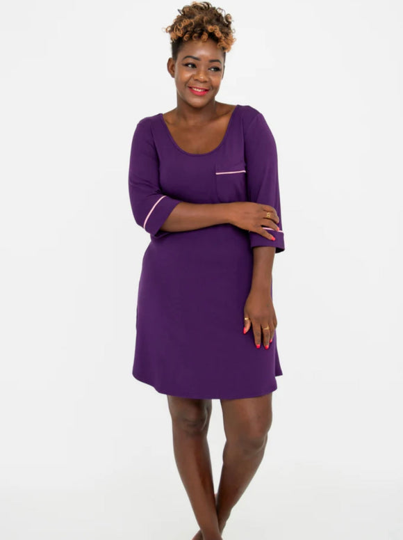 Starlight Sleepshirt, Bamboo Royale (purple) - 3X