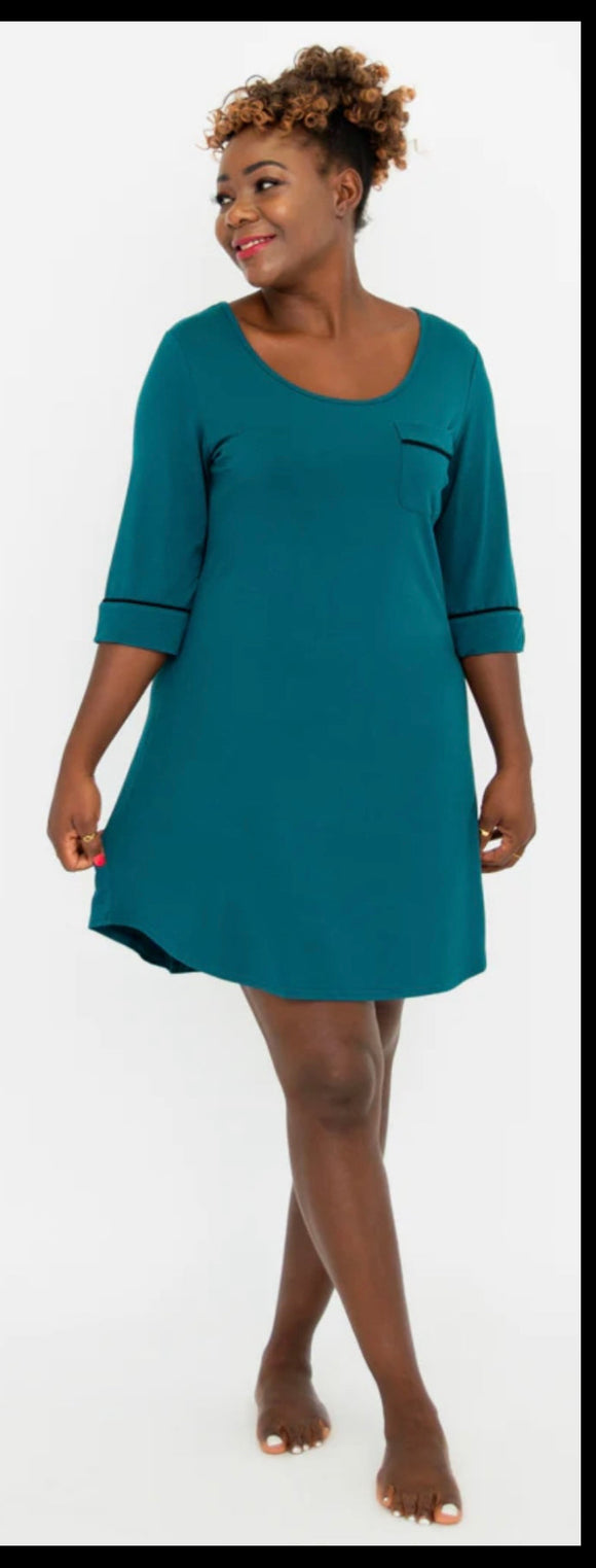 Starlight Sleepshirt, Bamboo Teal - 3X