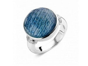 Denim & Crystal Ring  01-064