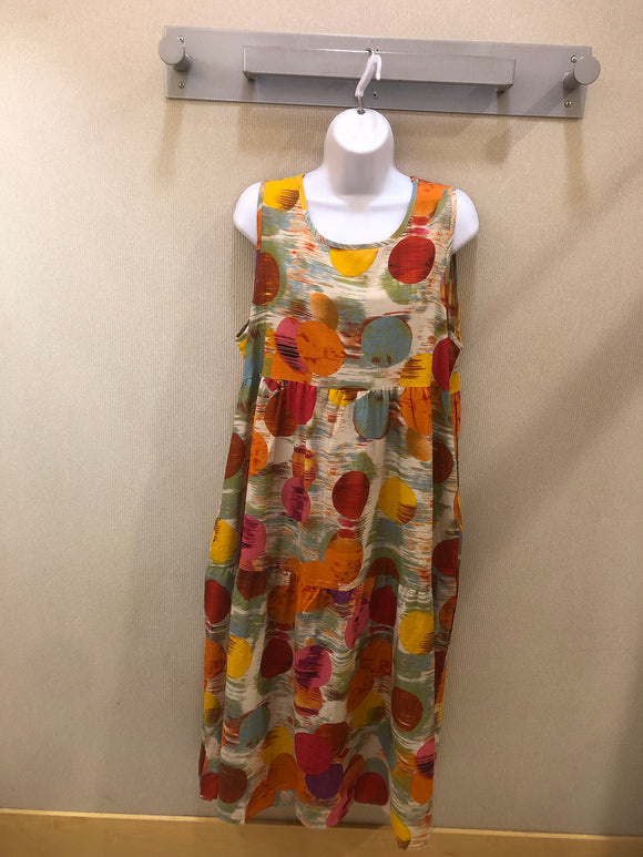 Tank Dress with Circle Pattern - M