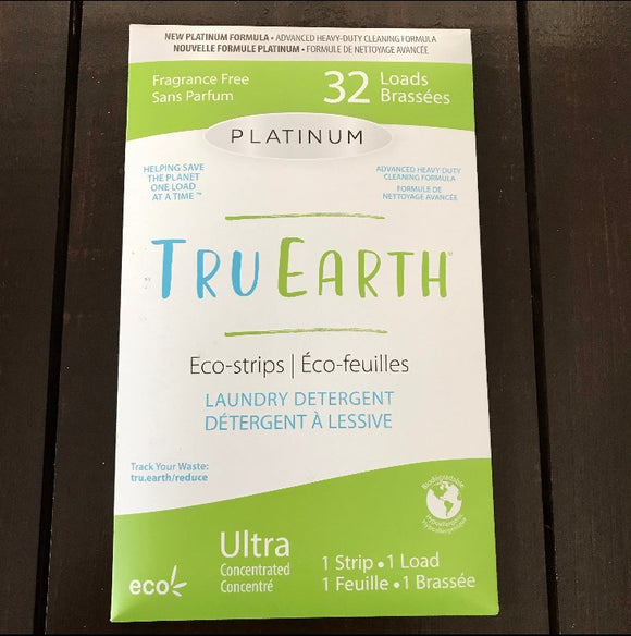 Tru Earth Eco Laundry Strips - Platinum, Fragrance-free 32 pack