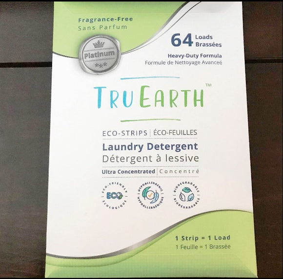 Tru Earth Eco Laundry Strips - Platinum, Fragrance-free 64 pack