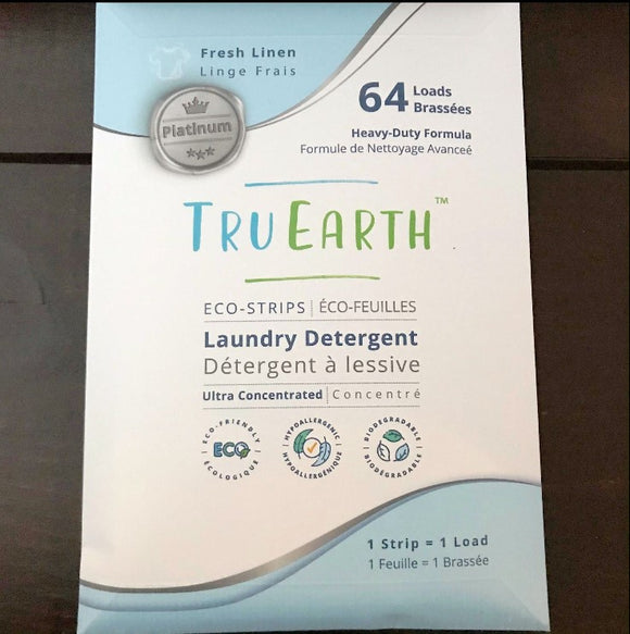 Tru Earth Eco Laundry Strips - Platinum, Fresh Linen 64 Pack